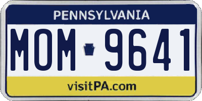 PA license plate MOM9641