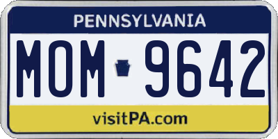 PA license plate MOM9642
