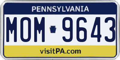 PA license plate MOM9643