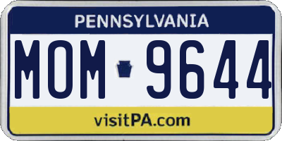 PA license plate MOM9644