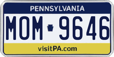 PA license plate MOM9646