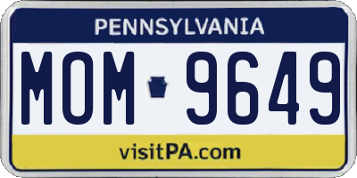 PA license plate MOM9649