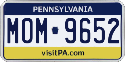 PA license plate MOM9652
