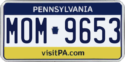 PA license plate MOM9653