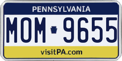 PA license plate MOM9655
