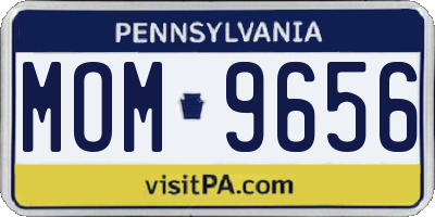 PA license plate MOM9656