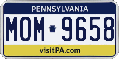 PA license plate MOM9658