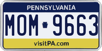 PA license plate MOM9663