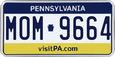 PA license plate MOM9664