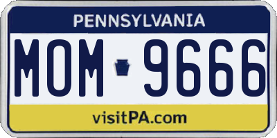 PA license plate MOM9666