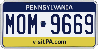 PA license plate MOM9669