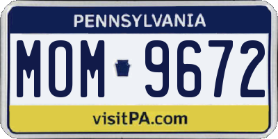 PA license plate MOM9672