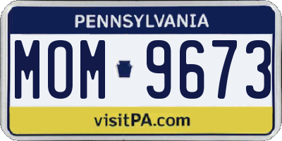 PA license plate MOM9673