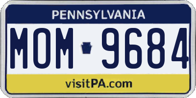PA license plate MOM9684