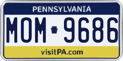 PA license plate MOM9686