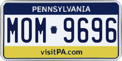 PA license plate MOM9696