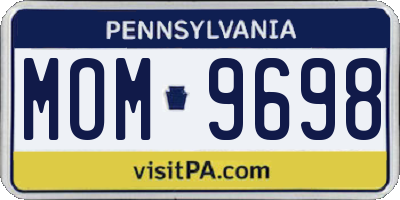 PA license plate MOM9698