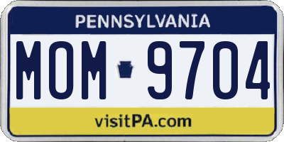PA license plate MOM9704
