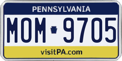 PA license plate MOM9705