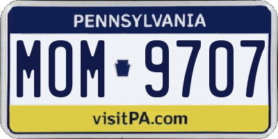 PA license plate MOM9707