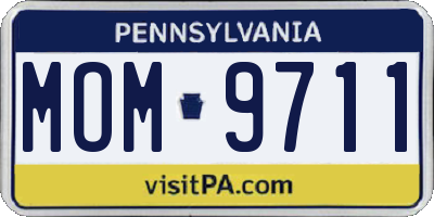 PA license plate MOM9711