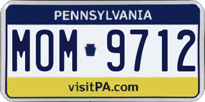 PA license plate MOM9712