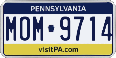 PA license plate MOM9714