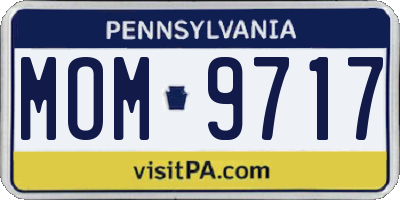 PA license plate MOM9717