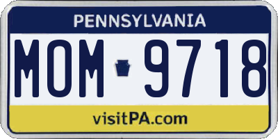 PA license plate MOM9718