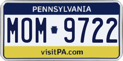 PA license plate MOM9722