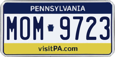 PA license plate MOM9723