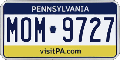 PA license plate MOM9727