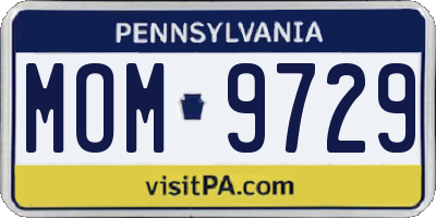 PA license plate MOM9729