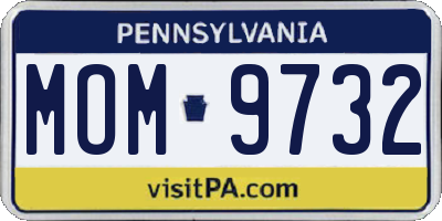 PA license plate MOM9732