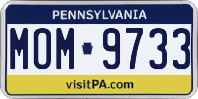 PA license plate MOM9733