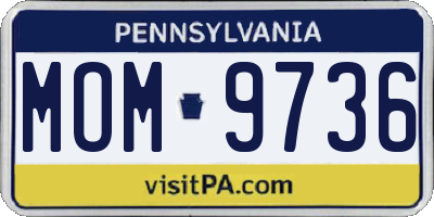 PA license plate MOM9736