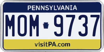 PA license plate MOM9737