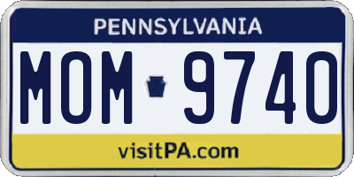 PA license plate MOM9740