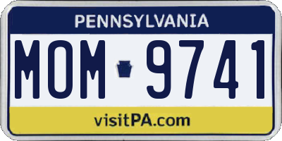PA license plate MOM9741