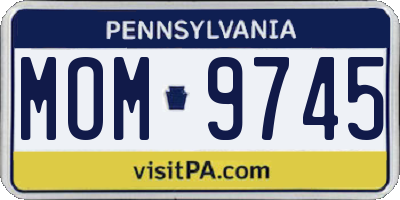 PA license plate MOM9745