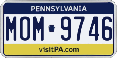 PA license plate MOM9746