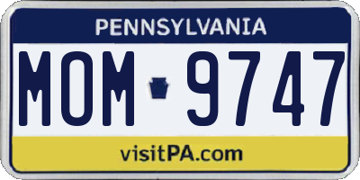 PA license plate MOM9747