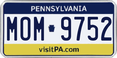 PA license plate MOM9752
