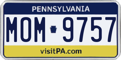 PA license plate MOM9757