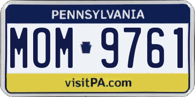PA license plate MOM9761