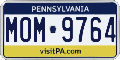 PA license plate MOM9764