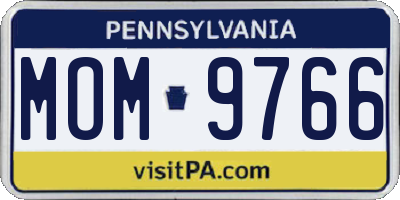 PA license plate MOM9766