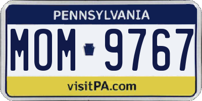 PA license plate MOM9767