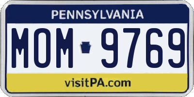 PA license plate MOM9769