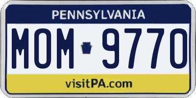 PA license plate MOM9770